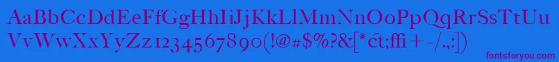 ItcFoundersCaslonPoster Font – Purple Fonts on Blue Background