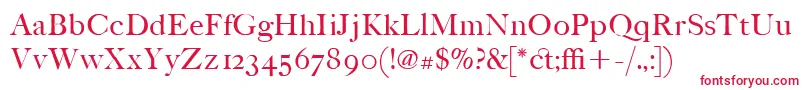 ItcFoundersCaslonPoster Font – Red Fonts on White Background