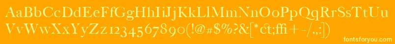 ItcFoundersCaslonPoster Font – Yellow Fonts on Orange Background