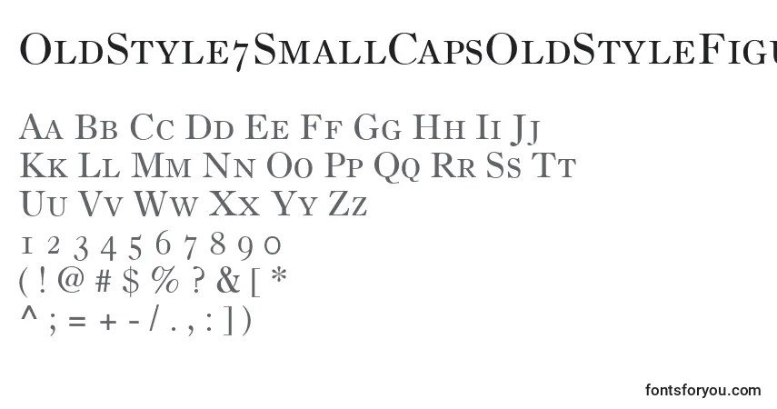 Шрифт OldStyle7SmallCapsOldStyleFigures – алфавит, цифры, специальные символы