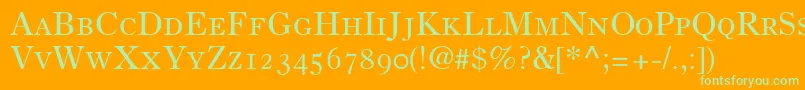 OldStyle7SmallCapsOldStyleFigures Font – Green Fonts on Orange Background