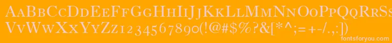 OldStyle7SmallCapsOldStyleFigures Font – Pink Fonts on Orange Background