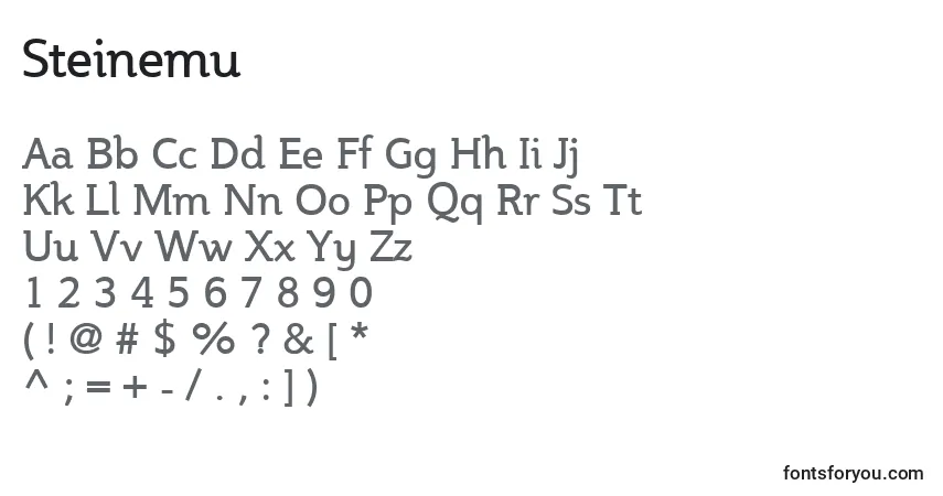 Steinemu-fontti – aakkoset, numerot, erikoismerkit