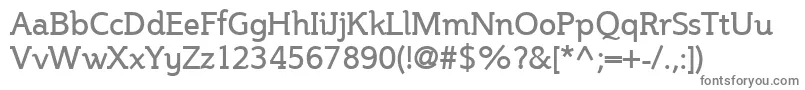 Steinemu-fontti – harmaat kirjasimet valkoisella taustalla
