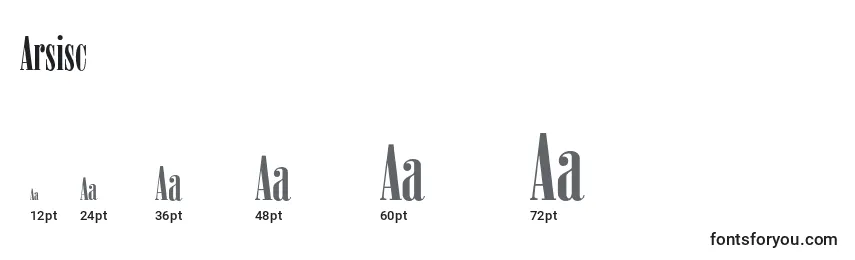 Размеры шрифта Arsisc