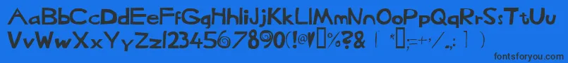 Heffaklump Font – Black Fonts on Blue Background