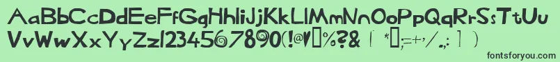 Heffaklump Font – Black Fonts on Green Background