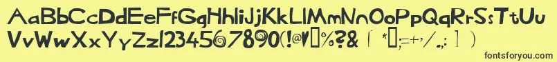 Heffaklump Font – Black Fonts on Yellow Background