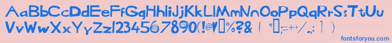 Heffaklump Font – Blue Fonts on Pink Background