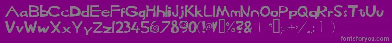 フォントHeffaklump – 紫の背景に灰色の文字