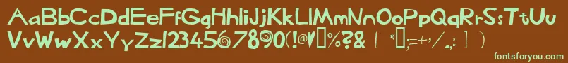 Heffaklump Font – Green Fonts on Brown Background