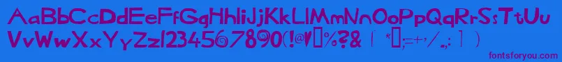 Heffaklump Font – Purple Fonts on Blue Background