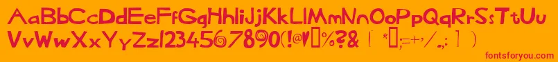 Heffaklump Font – Red Fonts on Orange Background