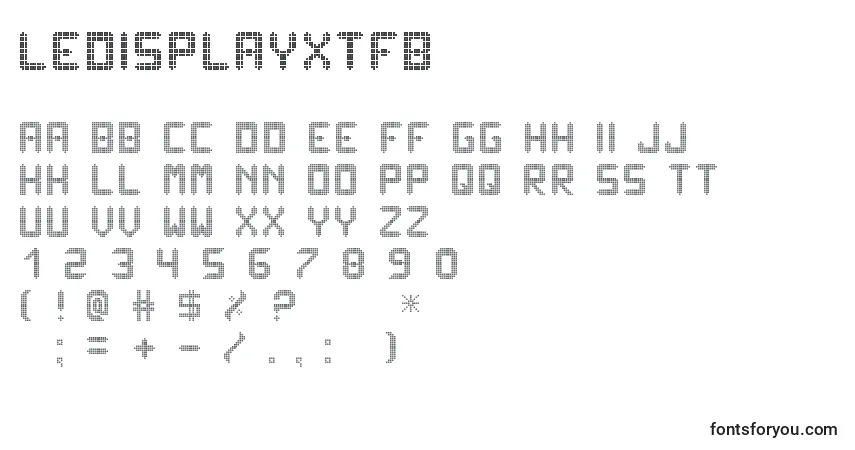 Czcionka LedisplayxTfb – alfabet, cyfry, specjalne znaki