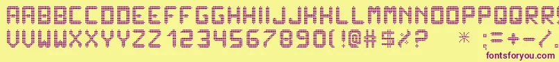 LedisplayxTfb Font – Purple Fonts on Yellow Background