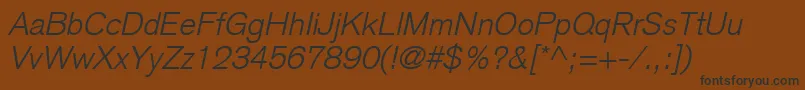 BasiccommercialLtLightItalic Font – Black Fonts on Brown Background