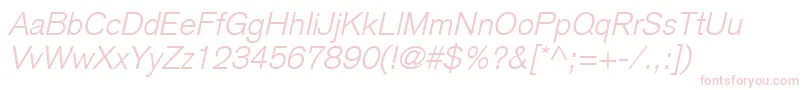 BasiccommercialLtLightItalic Font – Pink Fonts on White Background
