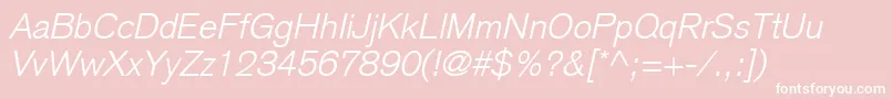 BasiccommercialLtLightItalic Font – White Fonts on Pink Background