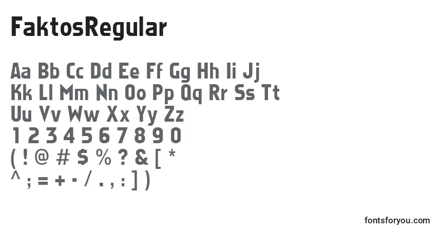 Schriftart FaktosRegular – Alphabet, Zahlen, spezielle Symbole