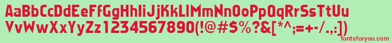 FaktosRegular Font – Red Fonts on Green Background