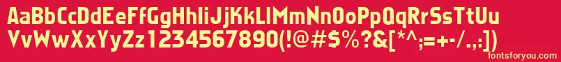 FaktosRegular Font – Yellow Fonts on Red Background