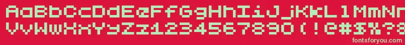 Lilliput Font – Green Fonts on Red Background