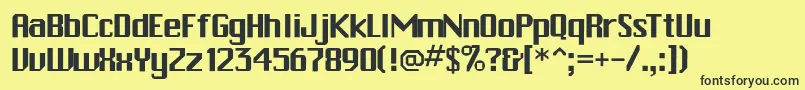 Pchickman Font – Black Fonts on Yellow Background