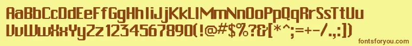 Pchickman Font – Brown Fonts on Yellow Background