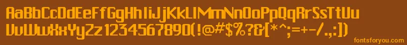 Pchickman Font – Orange Fonts on Brown Background