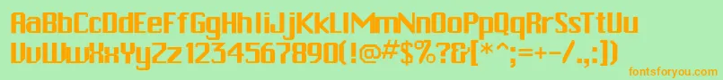 Pchickman Font – Orange Fonts on Green Background