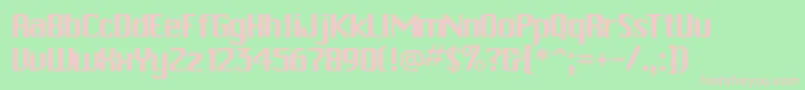 Pchickman-Schriftart – Rosa Schriften auf grünem Hintergrund