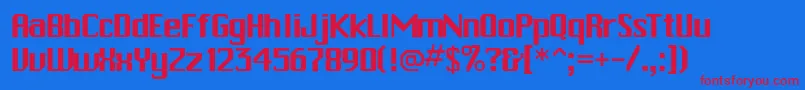 Pchickman Font – Red Fonts on Blue Background