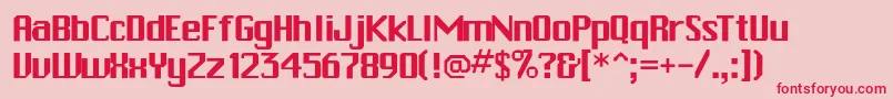 フォントPchickman – ピンクの背景に赤い文字