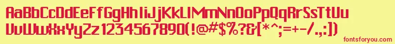 Pchickman Font – Red Fonts on Yellow Background