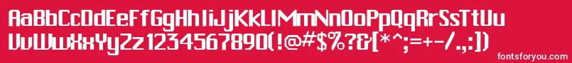 フォントPchickman – 赤い背景に白い文字