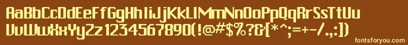 Pchickman Font – Yellow Fonts on Brown Background