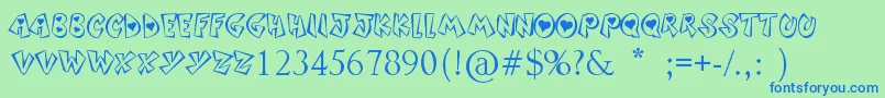 SoundHeart Font – Blue Fonts on Green Background