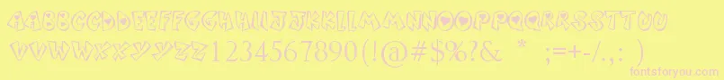 SoundHeart Font – Pink Fonts on Yellow Background