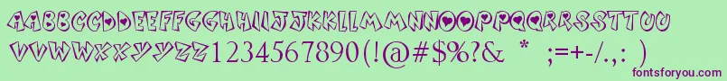 SoundHeart Font – Purple Fonts on Green Background
