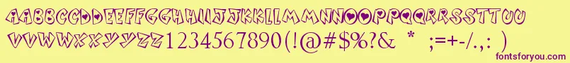SoundHeart Font – Purple Fonts on Yellow Background