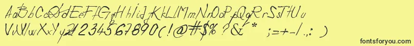 DevilsRejectItalic Font – Black Fonts on Yellow Background