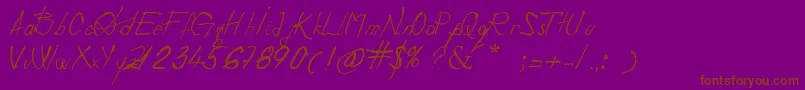 DevilsRejectItalic Font – Brown Fonts on Purple Background