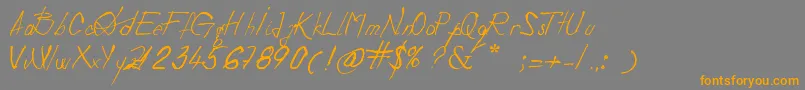 DevilsRejectItalic Font – Orange Fonts on Gray Background