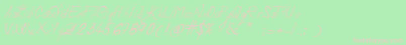 DevilsRejectItalic Font – Pink Fonts on Green Background