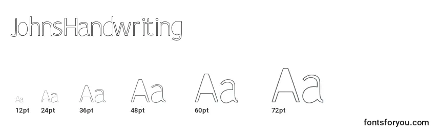 JohnsHandwriting Font Sizes