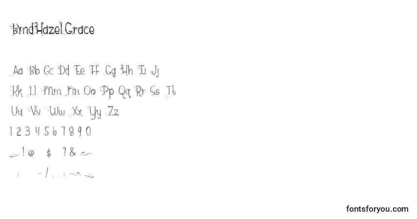 Czcionka BmdHazelGrace – alfabet, cyfry, specjalne znaki