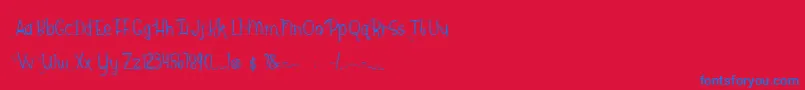 Więcej informacji o czcionce BmdHazelGrace Czcionka BmdHazelGrace – niebieskie czcionki na czerwonym tle