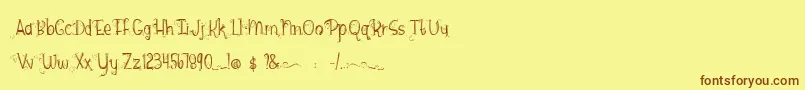 BmdHazelGrace Font – Brown Fonts on Yellow Background