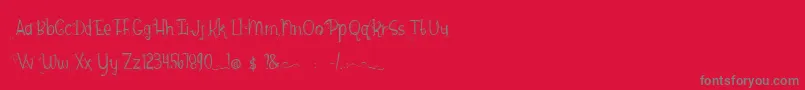 BmdHazelGrace Font – Gray Fonts on Red Background