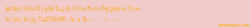BmdHazelGrace Font – Orange Fonts on Pink Background